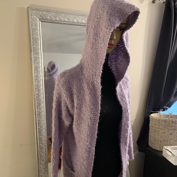 Lavender eyelash knit cardigan S M & L - Picture 3 of 9